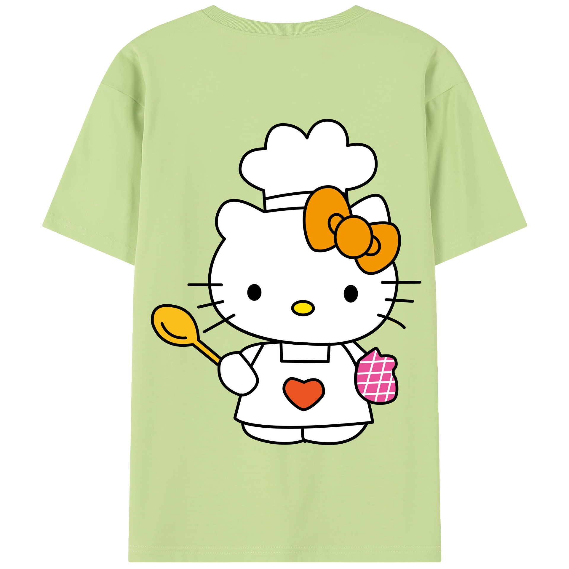 （画像用） Hello Kitty ハローキティ 綿100％半袖Tシャツ（背面プリント）
